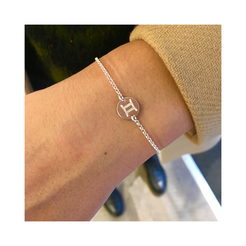 bracelet argent zodiaque chaine
