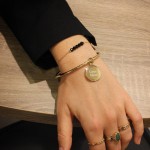 bracelet jonc or medaille personnalsiee