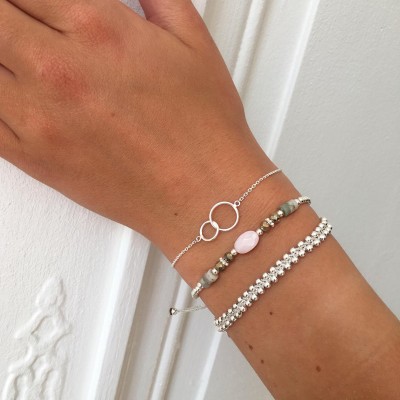 Bracelet double cercle en argent