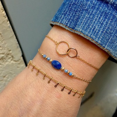 Bracelet double cercles plaqué or