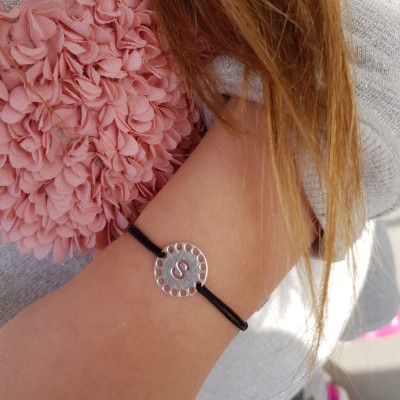 bracelet medaille lettre