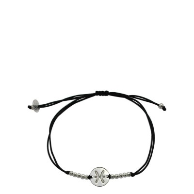 Bracelet enfant mini zodiaque en argent sur cordon macramé
