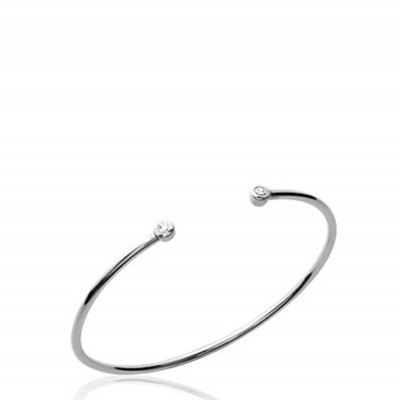 Jonc argent zircons
