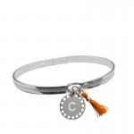 bracelet jonc argent médaille personnalisee