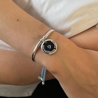 bracelet jonc medaille personnalisee