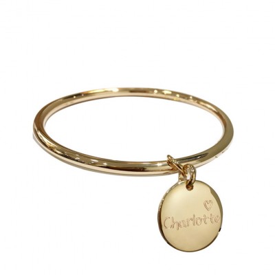bracelet jonc or medaille personnalsiee