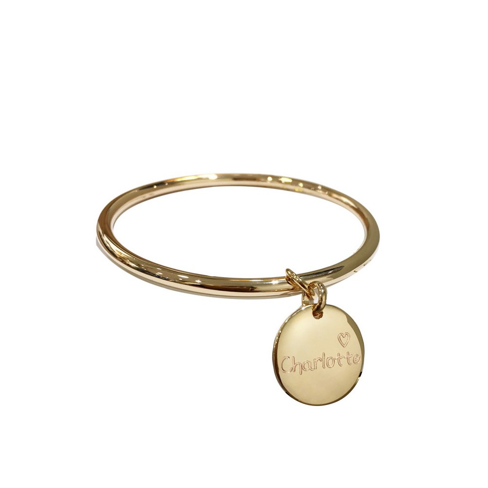 bracelet jonc or medaille personnalsiee