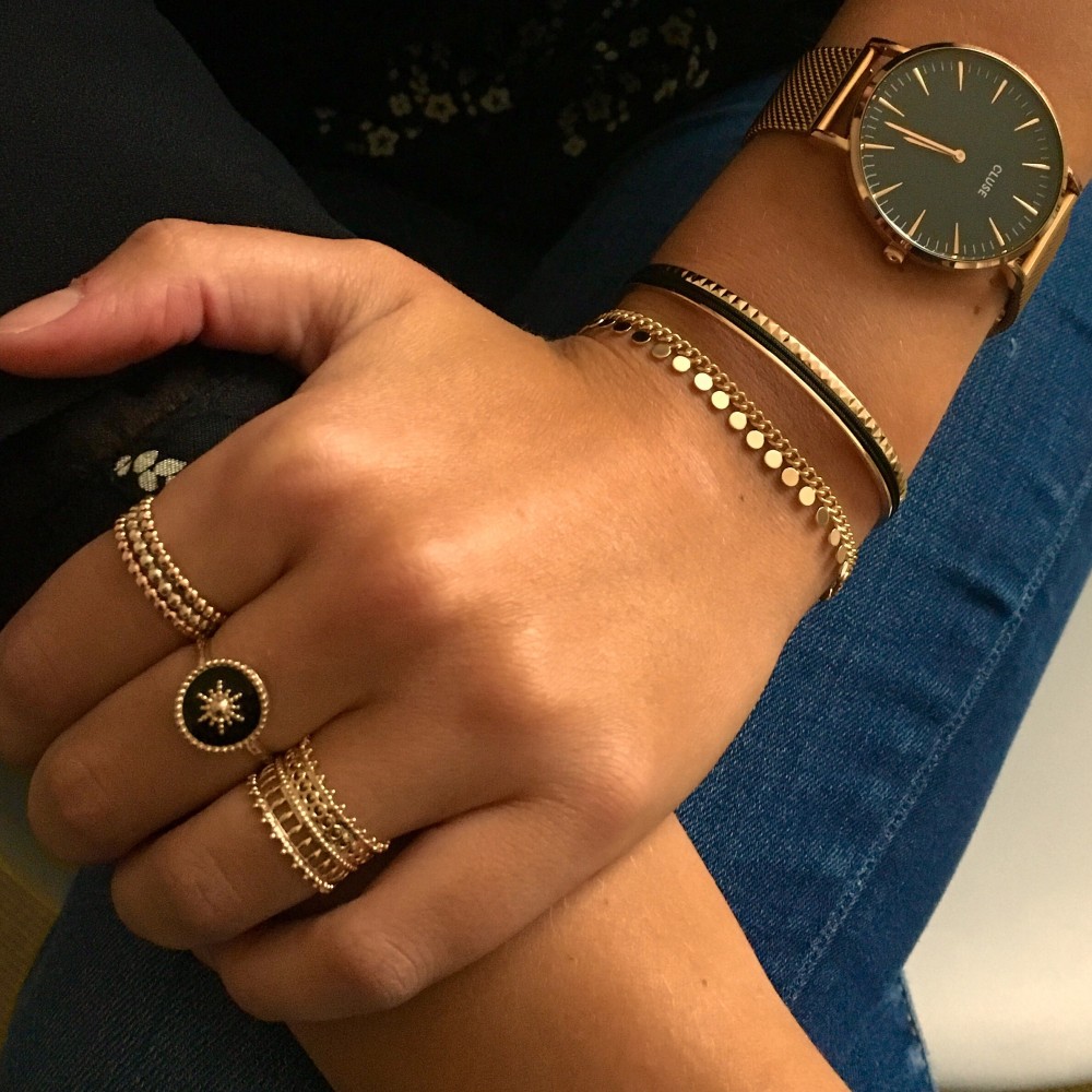 Bague Fine Perlée en Plaqué Or pour femme | Arma Blu Bijouterie