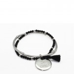 bracelet double tour perles medaille