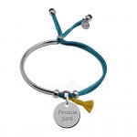 bracelet jonc cordon medaille personnalisee