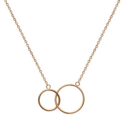 Collier double cercles en plaqué or