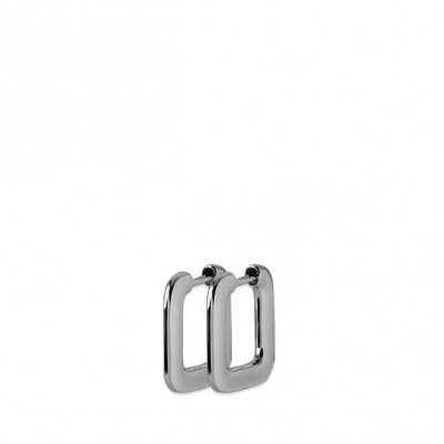 Boucles d'oreilles créoles carrées en argent