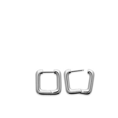 Boucles d'oreilles créoles carrées en argent