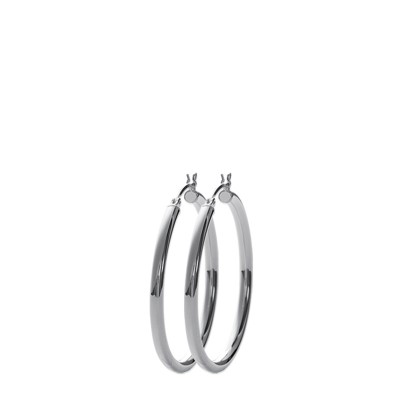 Boucles d'oreilles créoles épaisses 4cm en argent