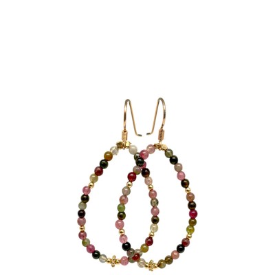 Boucles d'oreilles fines pierres naturelles en tourmaline