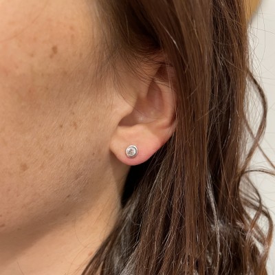 Boucles d'oreilles zirconium serti en argent