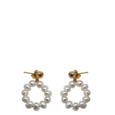 Boucles d'oreilles perles d'eau douce sur puce en plaqué or