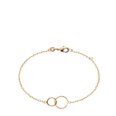 Bracelet double cercles plaqué or