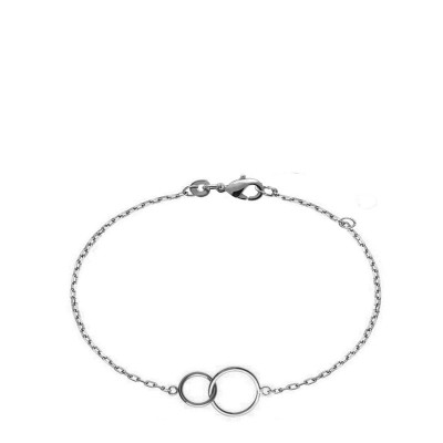 Bracelet double cercle en argent