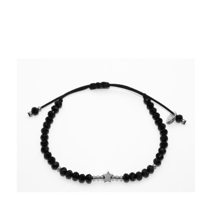 Bracelet étoile argent sur perles en cristal