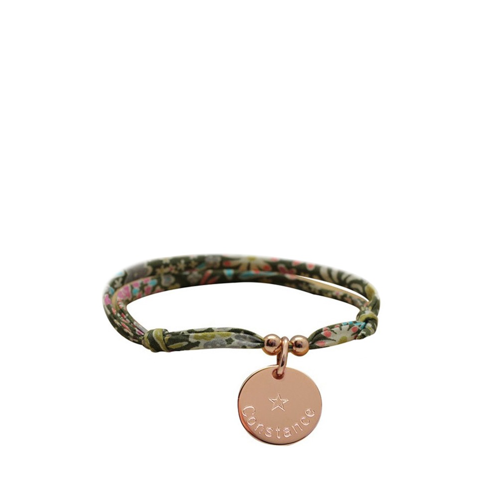 bracelet medaille or rose liberty