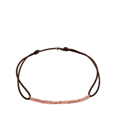Bracelet barrette martelée en plaqué or rose