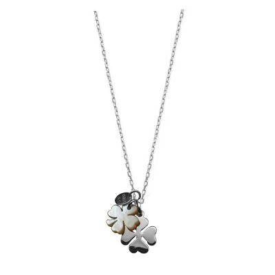 Collier duo trèfles argent et nacre