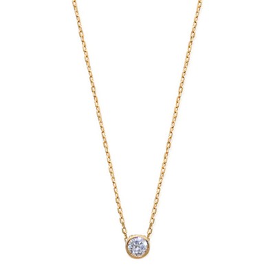 Collier plaqué or zirconium serti
