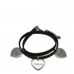 bracelet 3 medailles gravees en argent