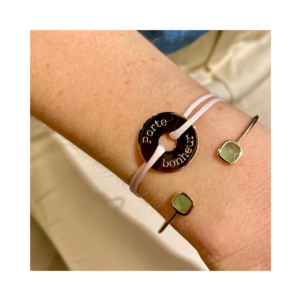 Bracelet Cordon Satiné Blanc Avec Breloque Ancre Marine - Acier Inoxydable, Ajustable - Neuf Sans Emballage