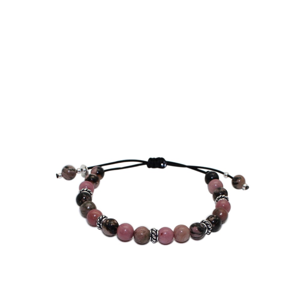 Bracelet perles pierre naturelle rhodonite - vente bracelets femme