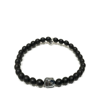 Bracelet perles en agate bouddha hématite