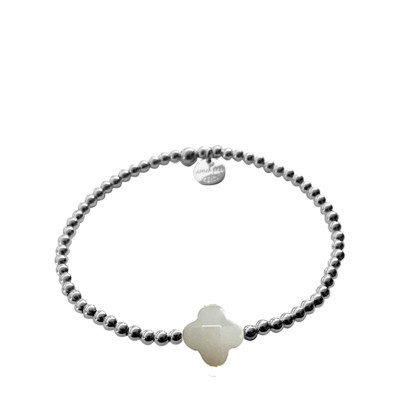 Bracelet Trèfle 4 perles Argent
