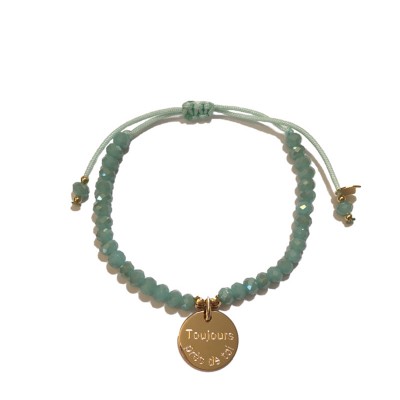 bracelet perles médaille or personnalsiee