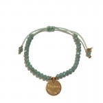 bracelet perles médaille or personnalsiee