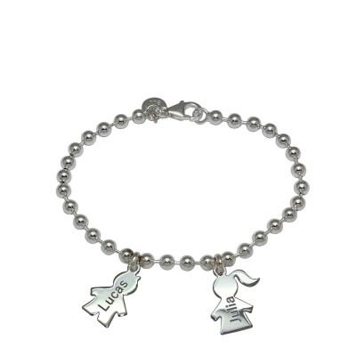 bracelet perles argent figurines personnalise