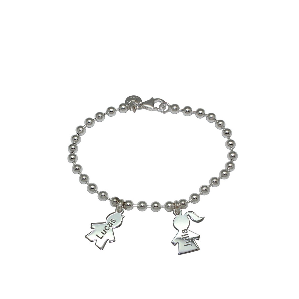 bracelet perles argent figurines personnalise