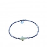 Bracelet croix nacre perles en argent