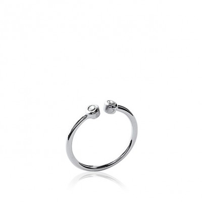 Bague 2 zircons en argent