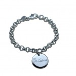 bracelet argent médaille gravée personnalisee